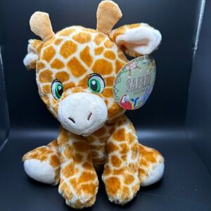 Kellytoy Safari Collection Plush Giraffe Stuffed Animal Green Eyes 7 Inch